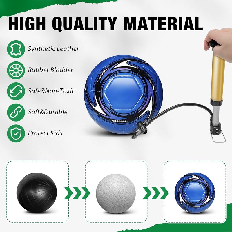 yasuwekik 6 Pack Operation Deflated Christmas Soccer Ball with Pump for Child,Items Bulk Deals Soccer Balls,Classic Soccer Balls with Mesh Sport Bag Pump Needle for Shoebox Gift Fillers Charity Donations - Image 3